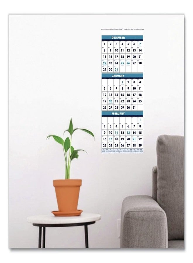 House of Doolittle 2026 Three-Month Wall Calendar 8" x 17", Blue (3646-26) - Image 2