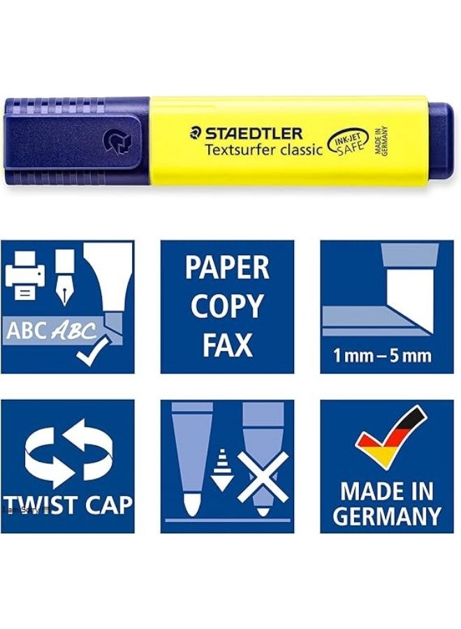 STAEDTLER Textsurfer Classic 364-1 Highlighter - yellow - Pack Of 2 Pieces - Image 5
