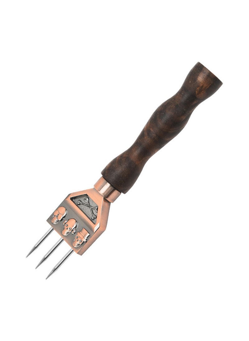 Generic - Stainless Steel Ice Chisel Trident Ice Cone Bar Ice Crushing Tool Ice Hockey Ice Cone - Skull Bronze Trident Cone Head - Image 1