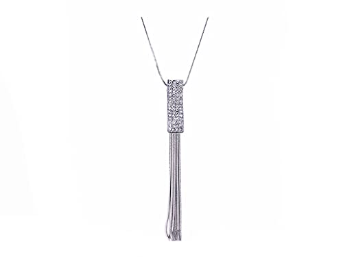 Sither Cathercing Rhinestone Tassel Pendant Long Necklace for Women Sweater Chain Statement Necklace Choker Adjustable Elegant Jewelry Crystal Accessories Dressy Collocation Winter Evening Party Wedding - Image 1