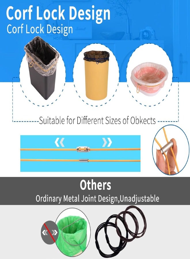 مجموعة من 6 أشرطة مطاطية لصناديق القمامة، أشرطة مطاطية لصناديق القمامة قابلة للتعديل، تناسب علب القمامة سعة 8-33 جالون، أشرطة مطاطية ملونة لصناديق القمامة المنزلية جيدة للمدرسة والمكتب في المنزل والمدرسة في الأماكن المغلقة والخارجية، 6 ألوان - Image 2