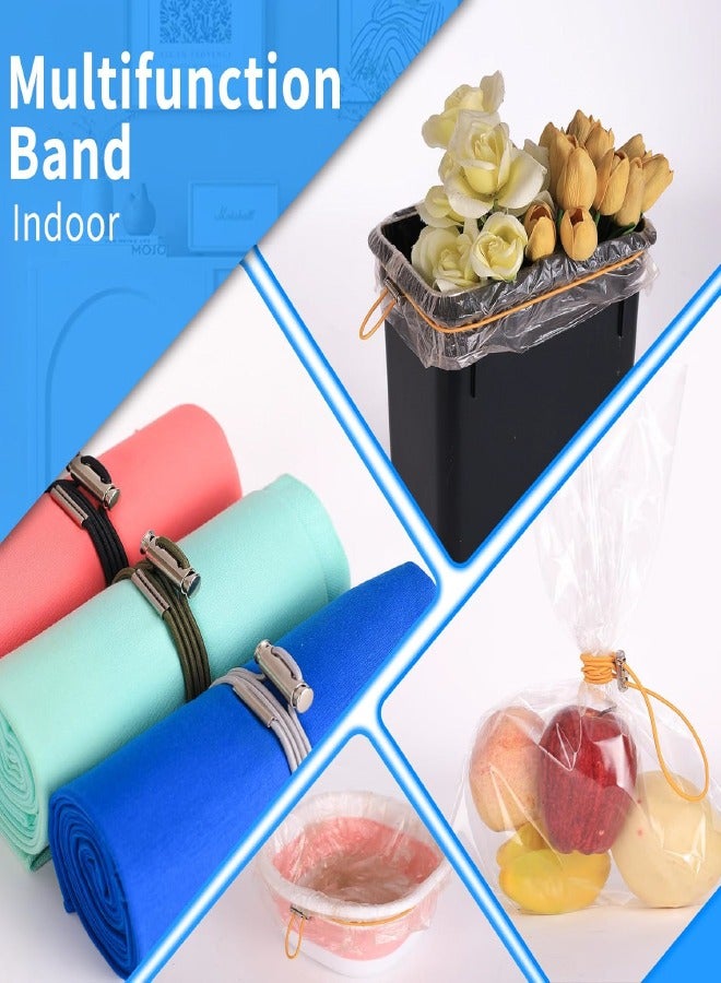 مجموعة من 6 أشرطة مطاطية لصناديق القمامة، أشرطة مطاطية لصناديق القمامة قابلة للتعديل، تناسب علب القمامة سعة 8-33 جالون، أشرطة مطاطية ملونة لصناديق القمامة المنزلية جيدة للمدرسة والمكتب في المنزل والمدرسة في الأماكن المغلقة والخارجية، 6 ألوان - Image 4