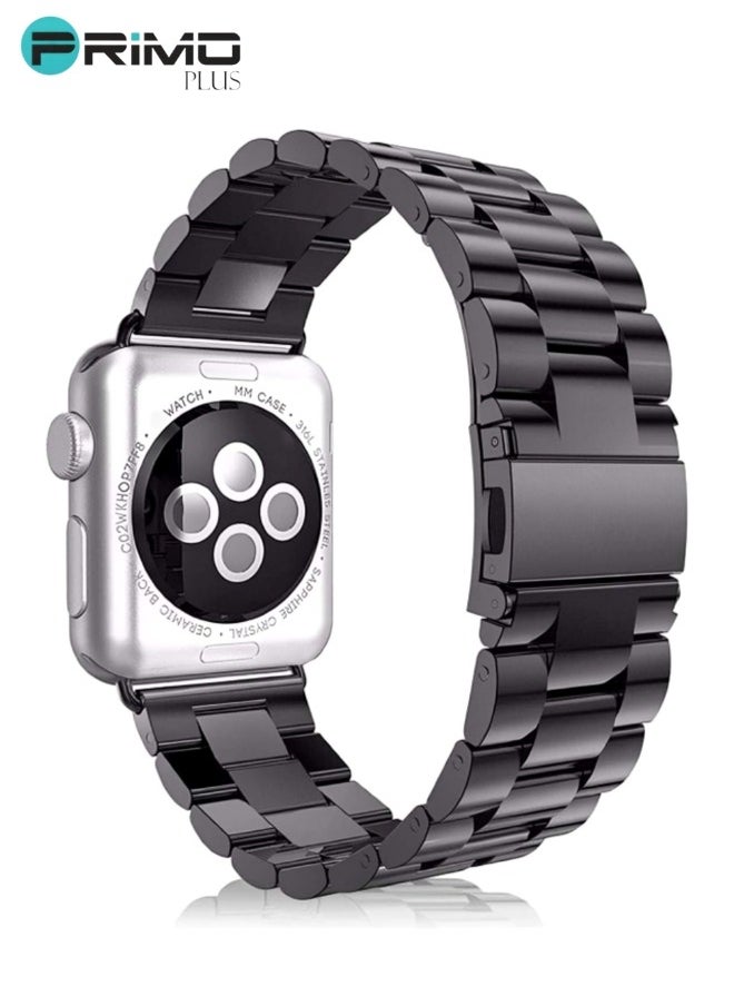 PRIMO PLUS - Stainless Steel Replacement Band For Apple Watch 42/44/45/49mm Series 7/6/5/4/3/2/1 Black - Image 1