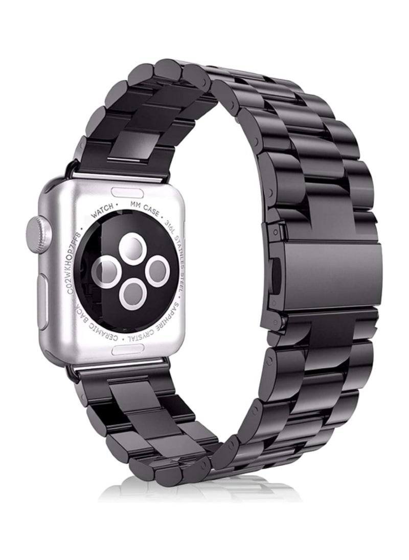 PRIMO PLUS - Stainless Steel Replacement Band For Apple Watch 42/44/45/49mm Series 7/6/5/4/3/2/1 Black - Image 1