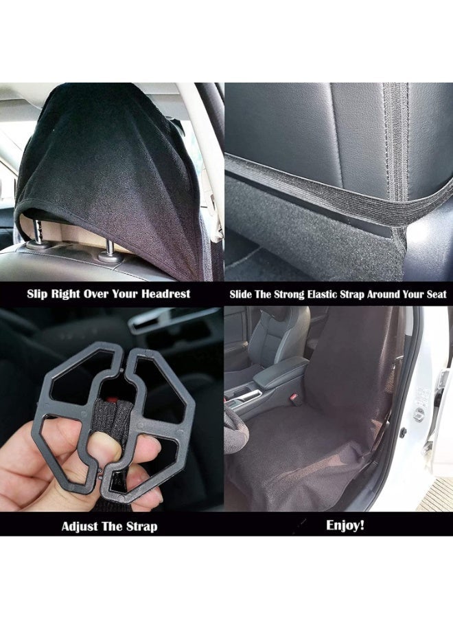 Dunekart Waterproof Sweating Car Seat Covers for Front Seats, Universal Fit Non Slip Bucket SEAT Protector Posts ,Gym Workout Beach, Swimming, Hiking, Compatible with SUVs, Cars, Trucks, Machine Washable (Black)1 Piece - Image 4