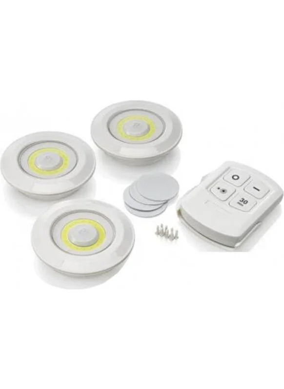 Mobee Adhesive Wireless LED Spot Lamp Set with Remote Control