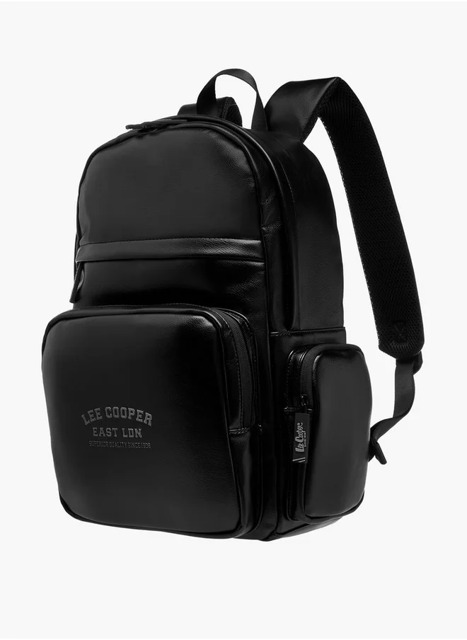 لي كوبر Men's Logo Detail Backpack with Adjustable Straps and Zip Closure - 32x45 cm