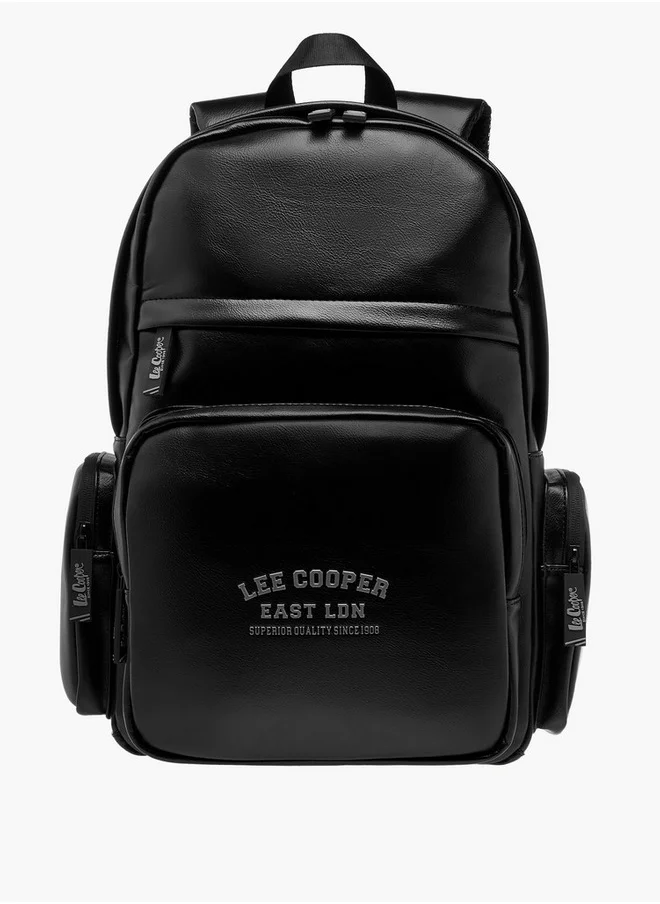 لي كوبر Men's Logo Detail Backpack with Adjustable Straps and Zip Closure - 32x45 cm