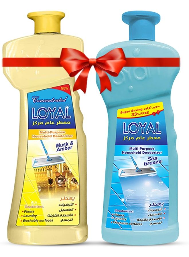 لويال معطر جو متعدد الاستخدامات، قطعتان × ٢١٠٠ مل، برائحة نسيم البحر والمسك والعنبر