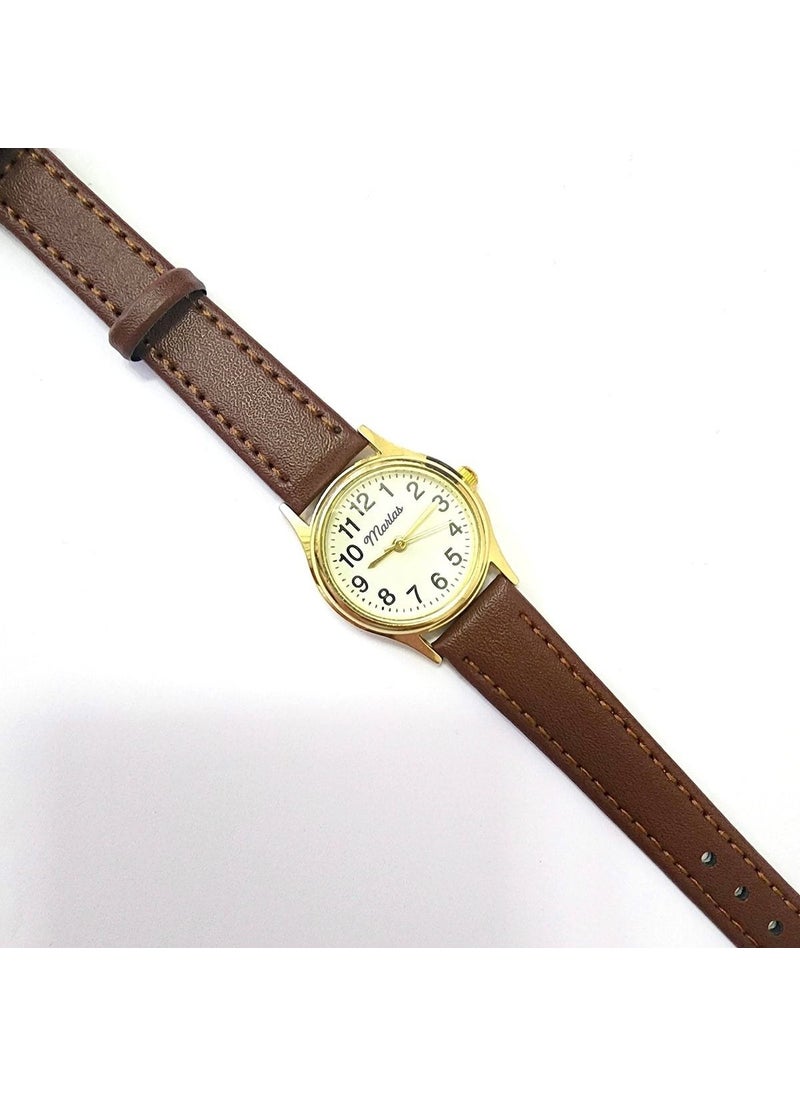 Tekno Trust Retro Women's Wristwatch, Vintage Design, Classic Design, Gold / Gold Color, Minimal, With Strap  - Image 5