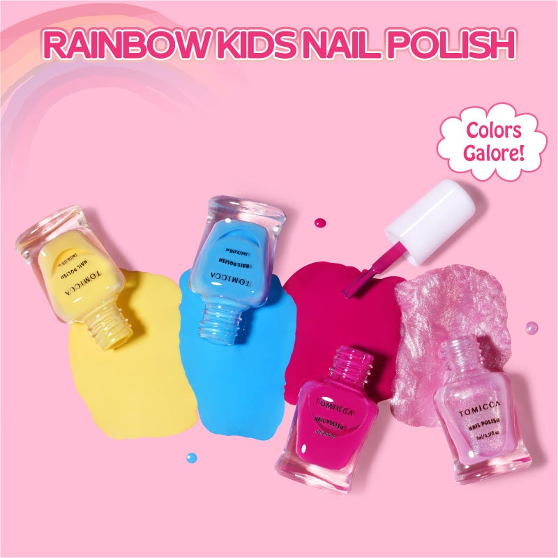 TOMICCA Kids Nail Polish - 10 Color Quick Dry Peel Off Water Based Rainbow Nail Polish, Safe Non Toxic for Toddler to Teen - Image 3