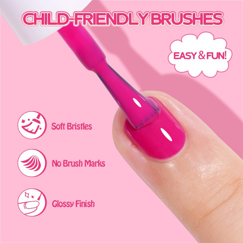 TOMICCA Kids Nail Polish - 10 Color Quick Dry Peel Off Water Based Rainbow Nail Polish, Safe Non Toxic for Toddler to Teen - Image 4