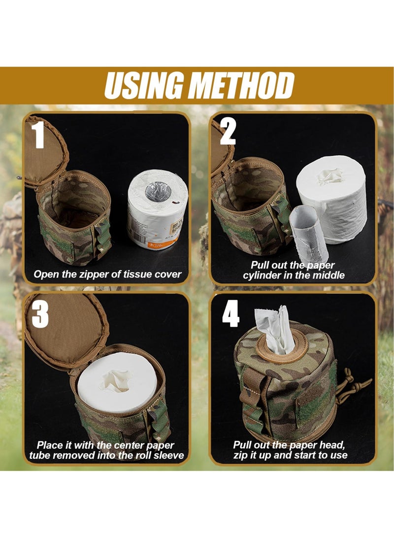 Excefore - Camping Toilet Paper Holder, Waterproof Portable and Foldable Roll Paper Case, Proof Roll Storage Bag for Car Bathroom Camping and Hiking - Image 1