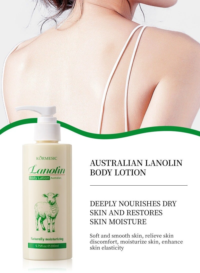 Kormesic غنم زيت الجسم لوشن 200 مل ترطيب وتغذية العناية بالجسم كله - Image 2