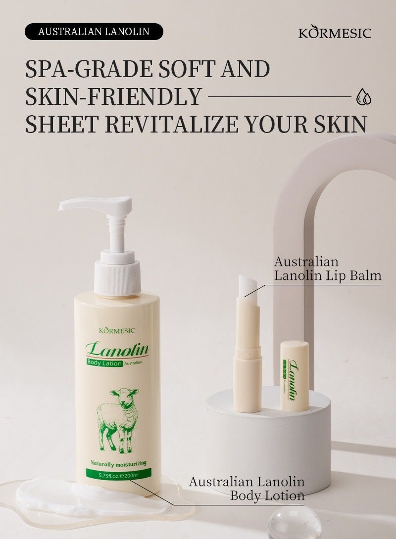 Kormesic غنم زيت الجسم لوشن 200 مل ترطيب وتغذية العناية بالجسم كله - Image 3