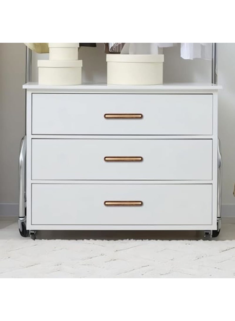 SYOSI Solid Brass and Wooden Kitchen Cabinet Pulls, 2 Pack 3-3/4 Inch Brass Dresser Drawer Handles, Modern Furniture Hardware Pulls for Bathroom Bedroom Living Cabinets - Image 3