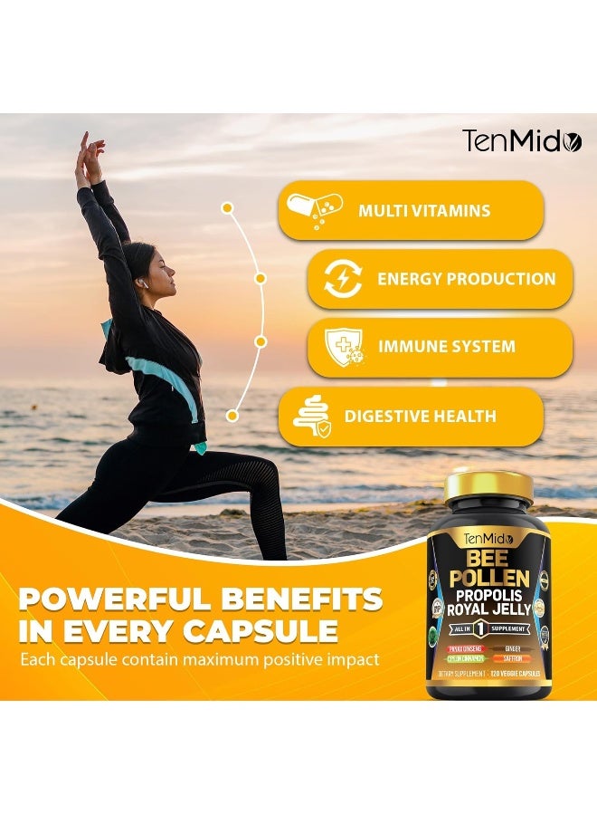 Tenmido Bee Pollen Supplement for Immune Support, 120 Capsules - Image 5