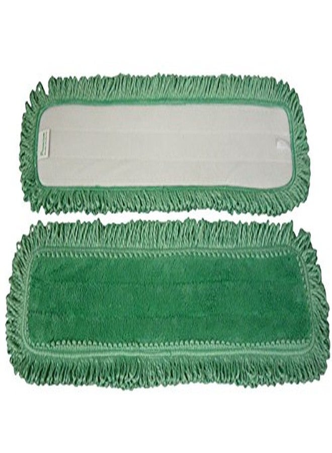 Real Clean 48 Inch Green Fringe Microfiber Dust Mop Pads (Pack of 2) - Image 2