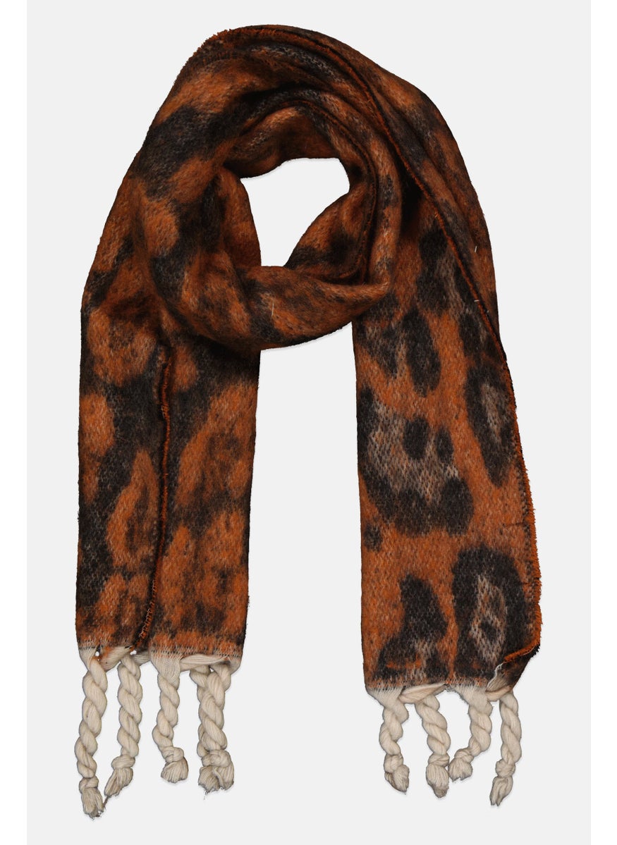 Max Studio Women Allover Print Scarf 198 x 78 cm, Brown  - Image 1