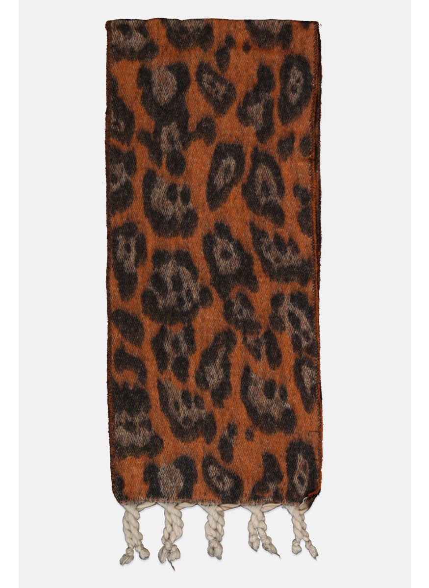 Max Studio Women Allover Print Scarf 198 x 78 cm, Brown  - Image 2