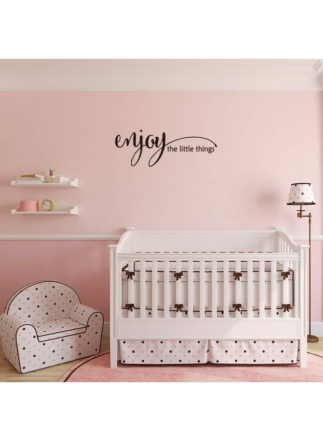 MOVANKRO Enjoy The Little Things - Pure Balck Vinyl Wall Decal Quotes Art Letters Handwriting Room Décor Motto Words Nursery Inspirational Sayings Living Room Decoration - Image 3