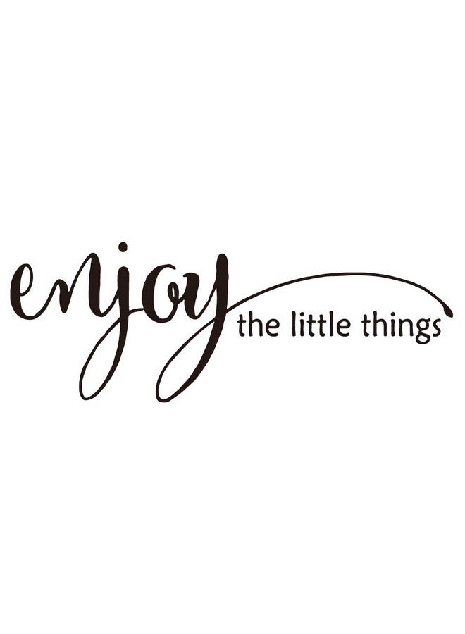 MOVANKRO Enjoy The Little Things - Pure Balck Vinyl Wall Decal Quotes Art Letters Handwriting Room Décor Motto Words Nursery Inspirational Sayings Living Room Decoration - Image 1
