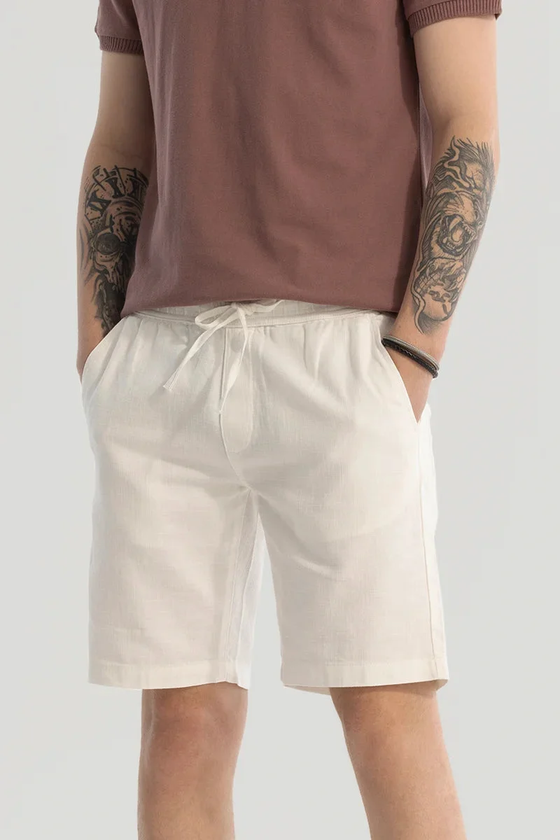 SNITCH White Cotton Shorts