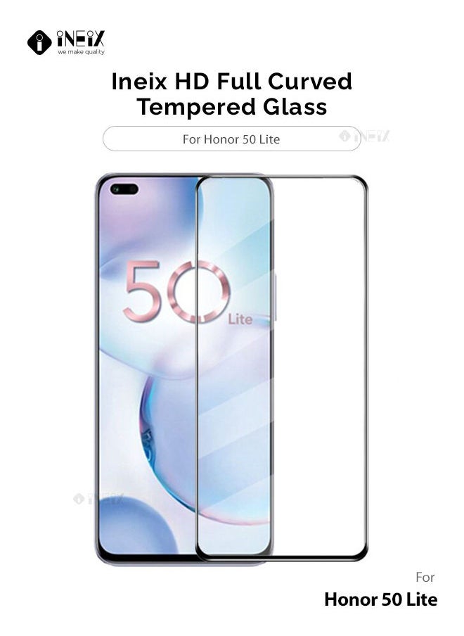 INEIX - Full Screen Edge to Edge Screen Protector  For Honor 50 Lite - Black/Clear - Image 1