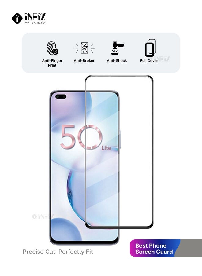 INEIX - Full Screen Edge to Edge Screen Protector  For Honor 50 Lite - Black/Clear - Image 1