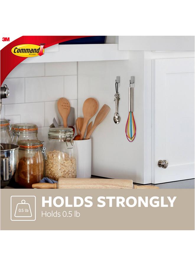 Command 4-Piece Hook with Strip Silver Small  - Image 4