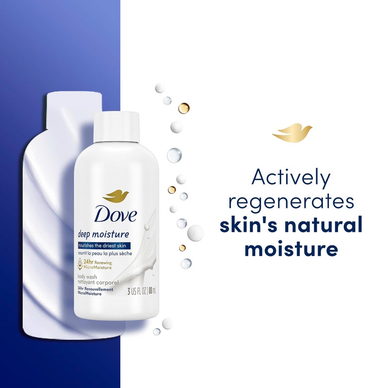 Dove Body Wash Deep Moisture for 24hr Lotion-Soft Skin Moisturizing Skin Cleanser with No Sulfates No Parabens 3 oz - Image 5