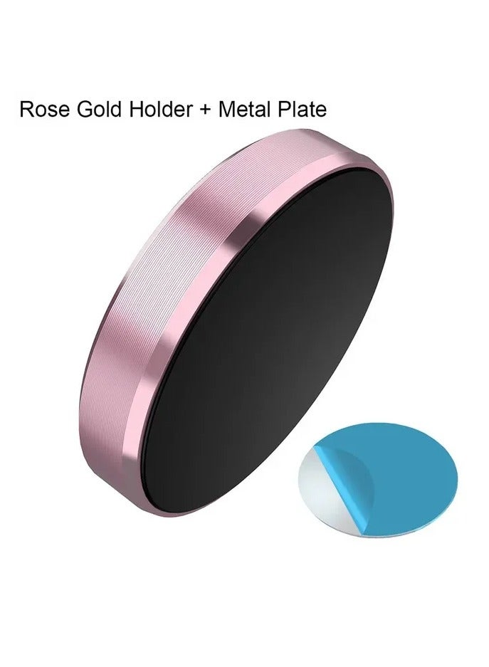 AROAQ Magnetic Car Phone Holder, Anti Slip High Power Magnet Phone Car Mount,  Portable Dashboard Bracket Mount Mobile Stand, Car Cell Phone Stand For All Phone Models, (1pc Pink Holder, 1pc Metal Plate) - Image 1