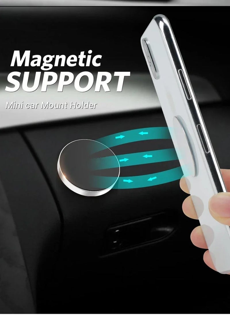 AROAQ Magnetic Car Phone Holder, Anti Slip High Power Magnet Phone Car Mount,  Portable Dashboard Bracket Mount Mobile Stand, Car Cell Phone Stand For All Phone Models, (1pc Pink Holder, 1pc Metal Plate) - Image 2