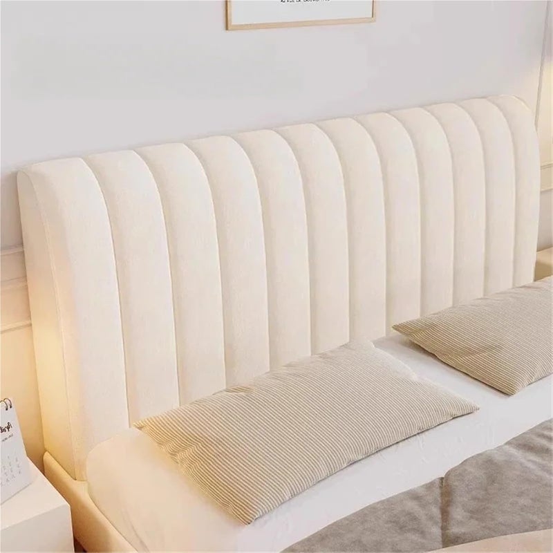 Soft Thick Velvet Bed Head Cover Headboard All-Inclusive Solid Color Bedside Back Protector for Bedroom(Light Grey,150cm) - Image 3