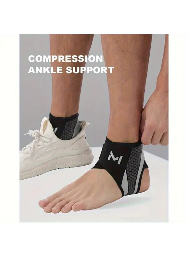1pc Green Breathable Ankle Support Brace With Secure Straps Mesh Design Anti Sprain Stabilizer For Sports Fitness Running Hiking Cycling Tennis One Size - Image 4