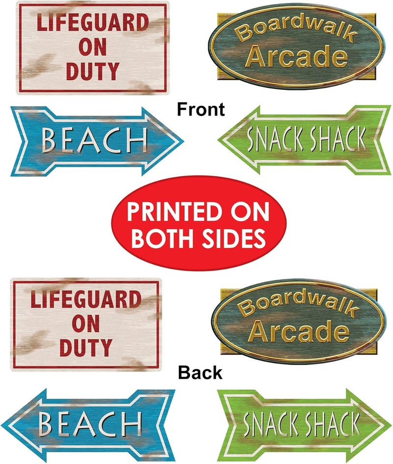 Beistle Beach Sign Cutouts - 4 Decorative Signs for Luau Parties - Image 4