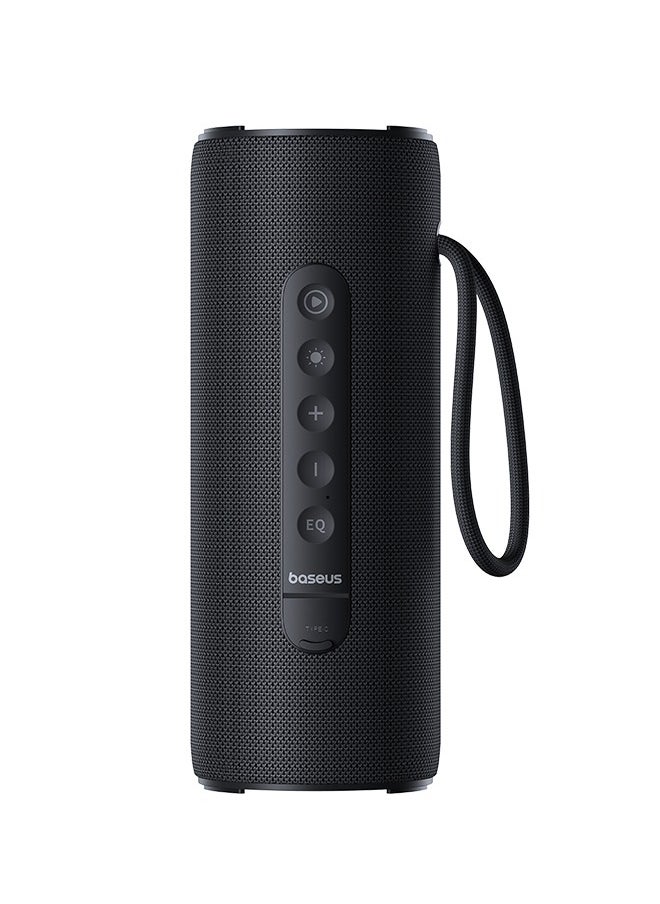 Baseus Aequr Vo20 Series Bluetooth Speaker With Rgb Ambient Lighting | Bt 5.3, 15H Playtime, 15W Loud Stereo Sound, Deep Bass - Black