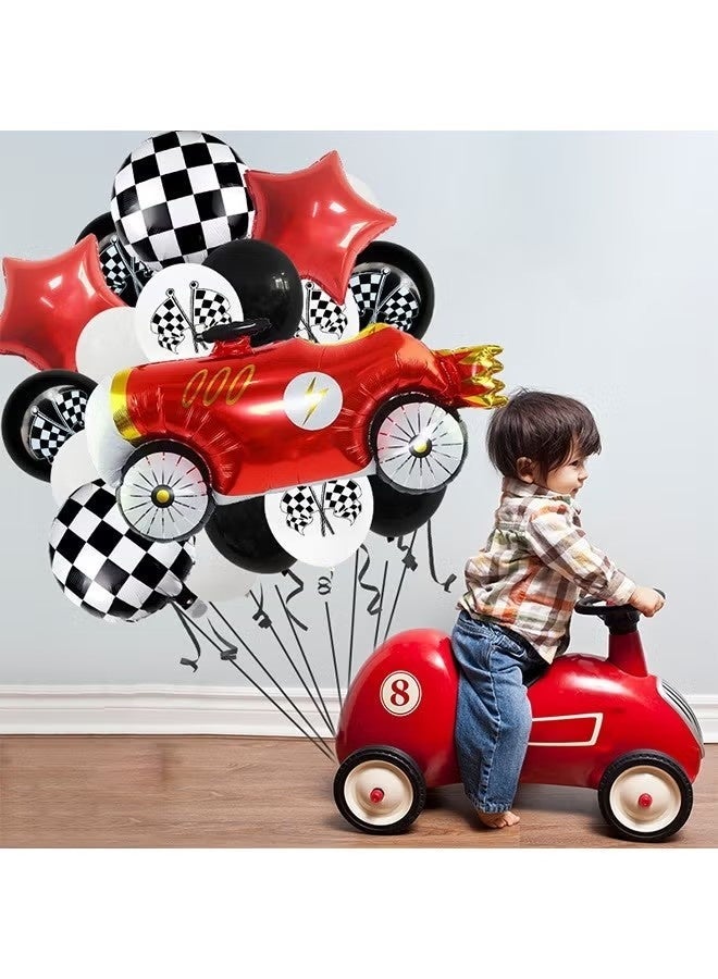 Race Car Balloons Set,Large Monster Truck Balloons Target Flag Balloon Star Balloon for Kids Race Car Birthday Party Racing Theme Party Decorations - Image 3
