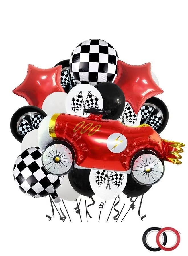 Race Car Balloons Set,Large Monster Truck Balloons Target Flag Balloon Star Balloon for Kids Race Car Birthday Party Racing Theme Party Decorations - Image 1