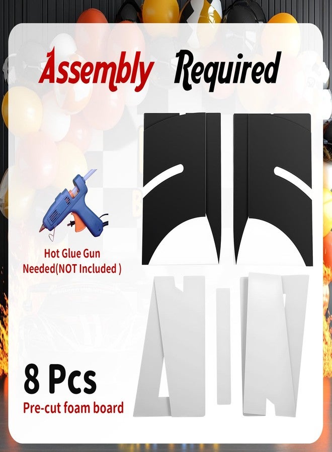 Zhanmai Racing Party Backdrop Decor Race Track Arch Backdrop Stand with Weighted Water Bag Racetrack Pre-Cut Foam Board Set Racer Party Decor for Race Car Road Go Kart Theme Birthday Games(6 ft) - Image 5