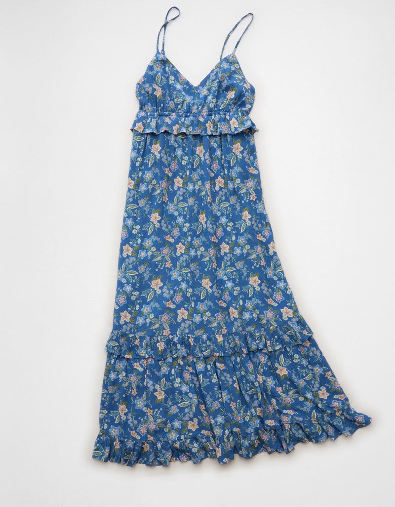 American Eagle AE V-Neck Ruffle Midi Dress - Image 1