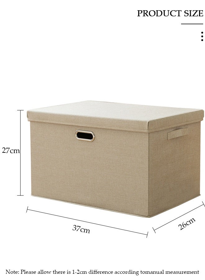 DUNISO 2pcs Wardrobe Clothes Organizer Cubes with Lids Foldable Fabric Decorative Storage Box Bins Organizer Containers Baskets with Cover Handles Divider for Bedroom Closet Living Room - Image 2