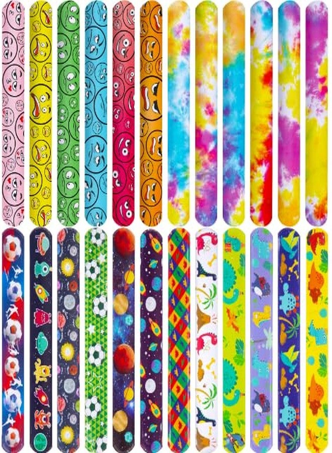 POPLAY 48PCS Slap Bracelets for Kids, Snap Bracelets Bulk Tie Dye Bracelet End of School Year Party Favors Classroom Prizes Kindergarten Graduation Exchanging Gifts - Image 1