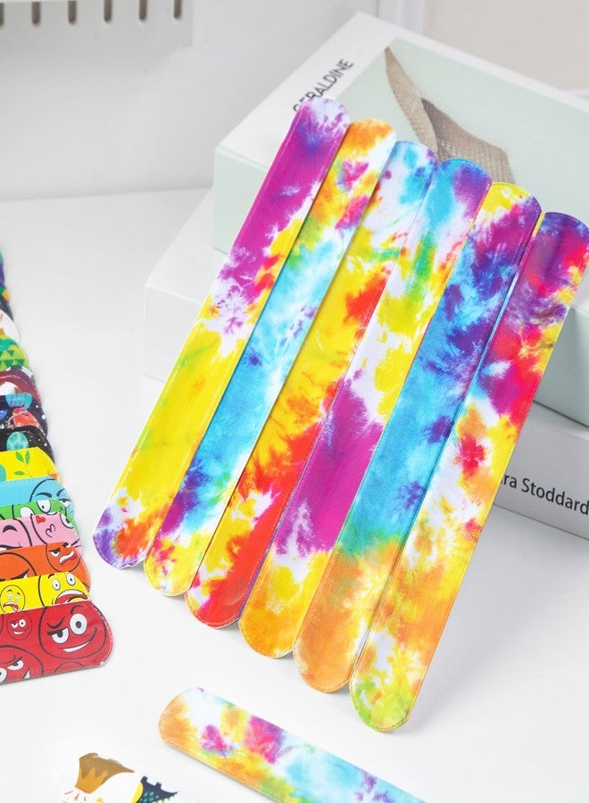 POPLAY 48PCS Slap Bracelets for Kids, Snap Bracelets Bulk Tie Dye Bracelet End of School Year Party Favors Classroom Prizes Kindergarten Graduation Exchanging Gifts - Image 4