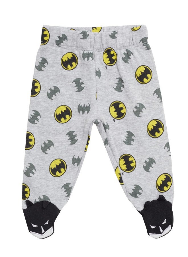 BATMAN Baby Boys Newborn Outfit with Snap Shirt and Baby Footed Pants Baby Clothes (Black/Grey/Yellow, 0-3M) - Image 5