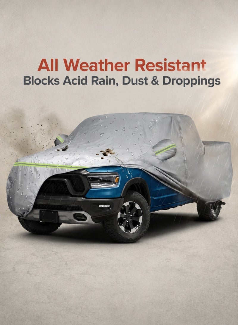 SKT Shiketro Multi-Layers Car Cover Waterproof All Weather for Automobiles, Outdoor Full Cover Windproof, Sand proof, Rain proof, UV proof Car Covers with Zipper Door Car Protection xxl - Image 2