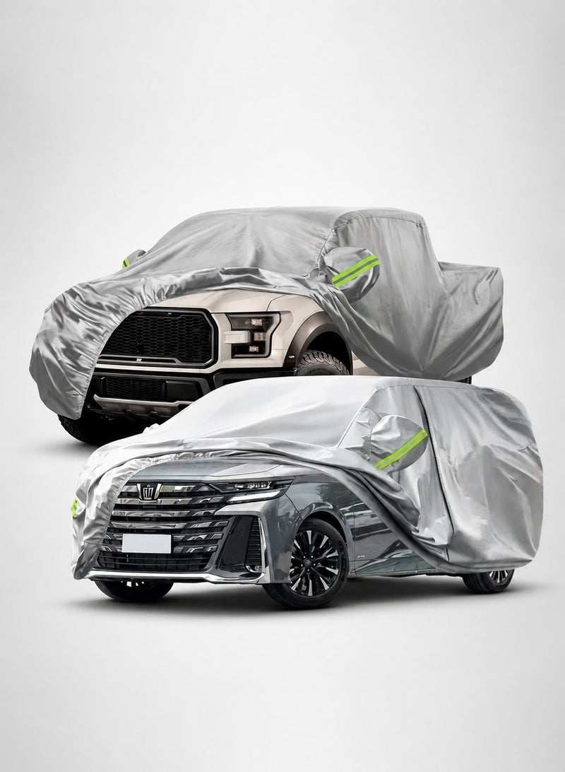 SKT Shiketro Multi-Layers Car Cover Waterproof All Weather for Automobiles, Outdoor Full Cover Windproof, Sand proof, Rain proof, UV proof Car Covers with Zipper Door Car Protection xxl - Image 1