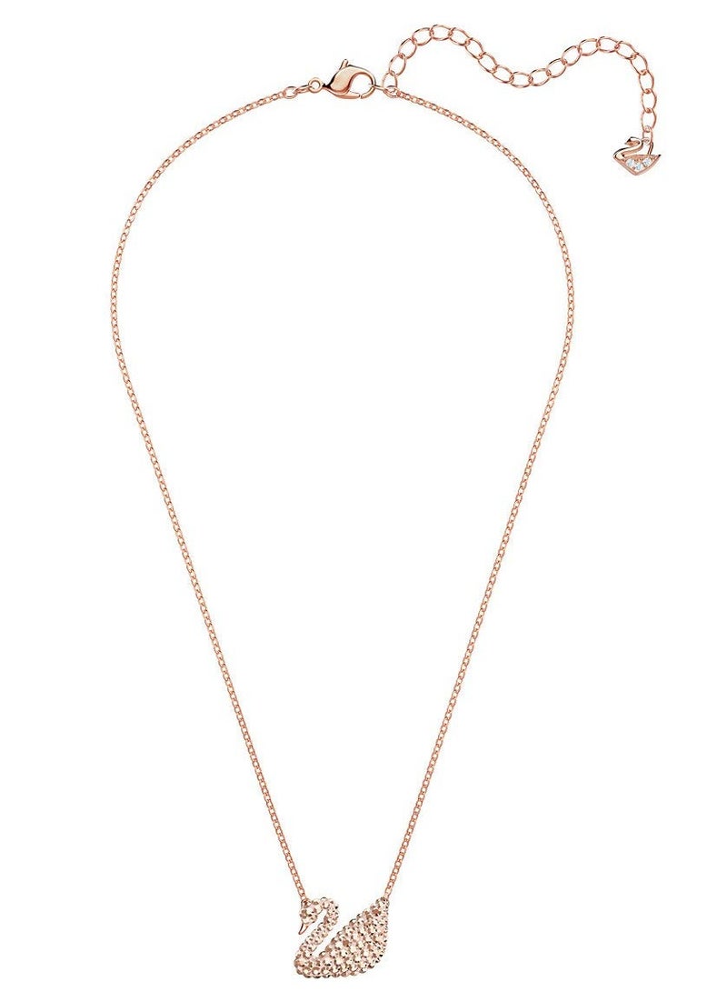 Swaro قلادة سواروفسكي الأيقونية على شكل بجعة مطلية بالذهب الوردي 5368988 - Image 4