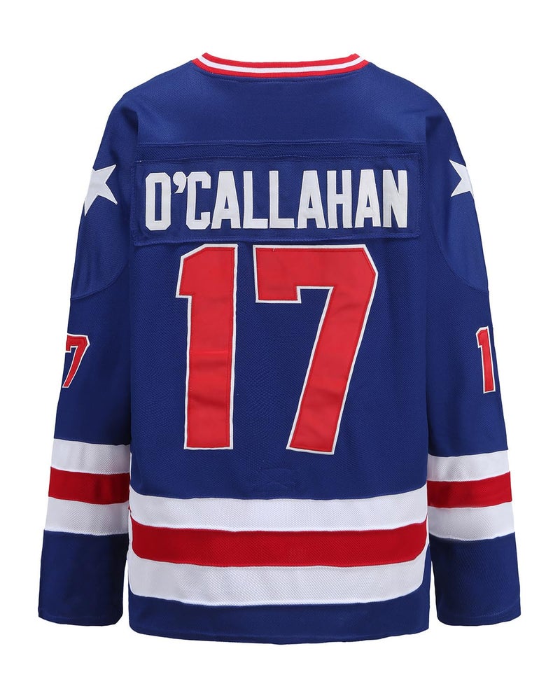 YWIES Hockey Jersey of USA 1980 Olympic Team Jerseys #17 Jack O'Callahan Stitched Letters and Numbers Blue S-XXXL - Image 3