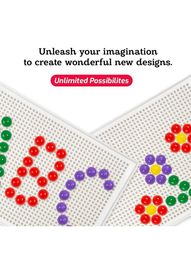 Avis Mosaic Magic Educational & Creative Kit for Kids to Make & Learn Alphabets, Numbers, Objects, Designs with Colorful Mosaic Beads - Image 2